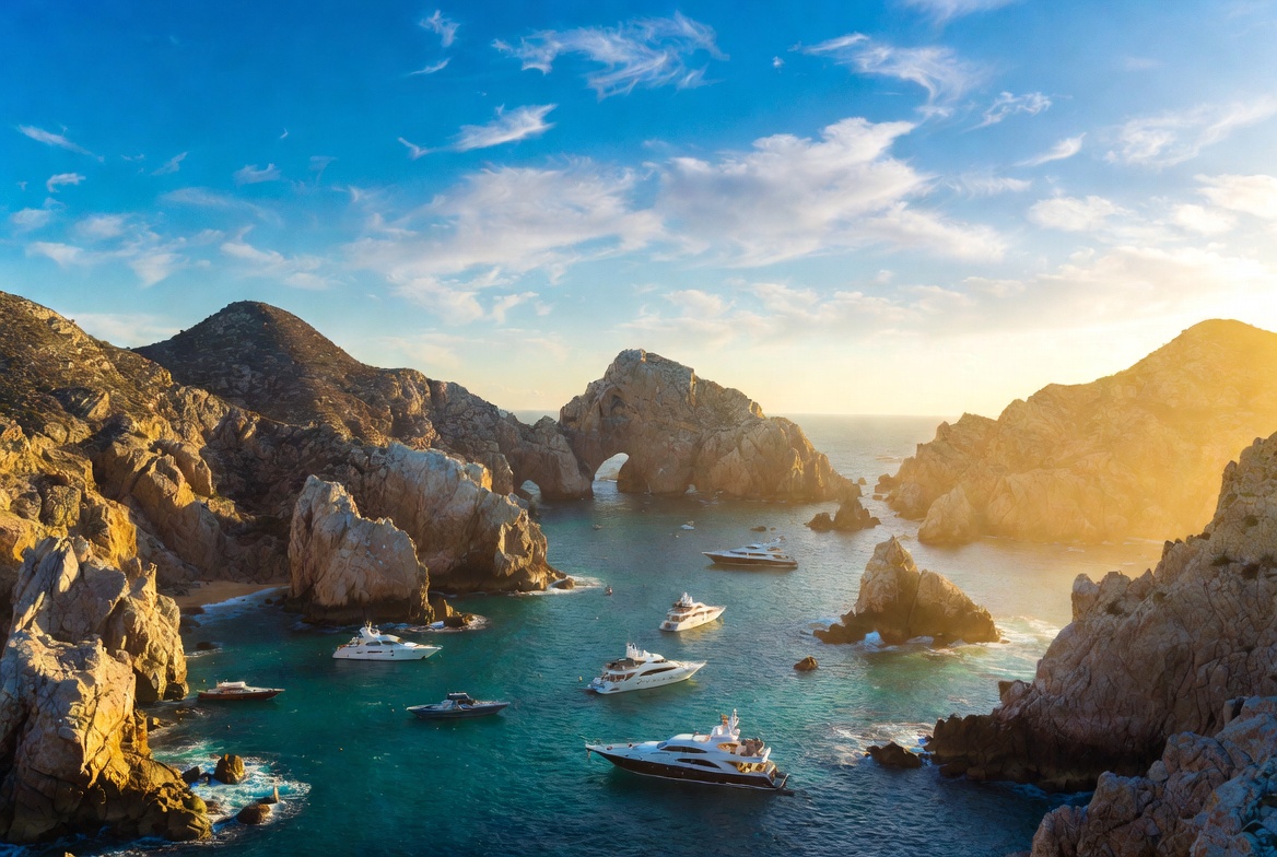 Yachts at the Cabo arch