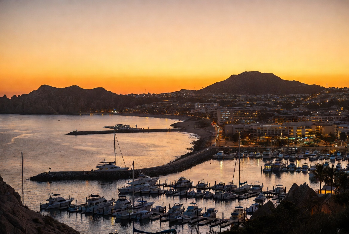 Cabo marina at dusk